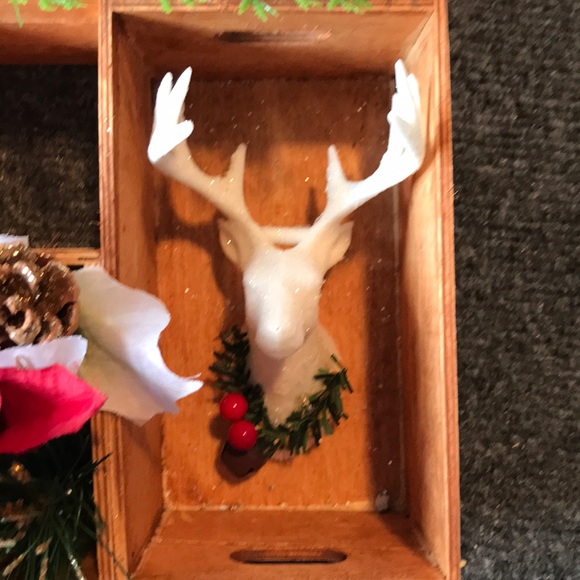 Deer Holiday Poinsettia Arragement - Picture 3 of 8